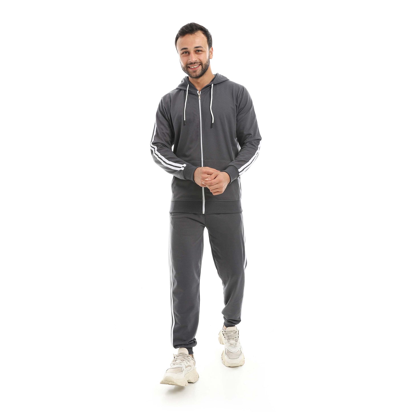 Red Circle Hoodie with zipper with pant men