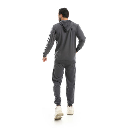 Red Circle Hoodie with zipper with pant men