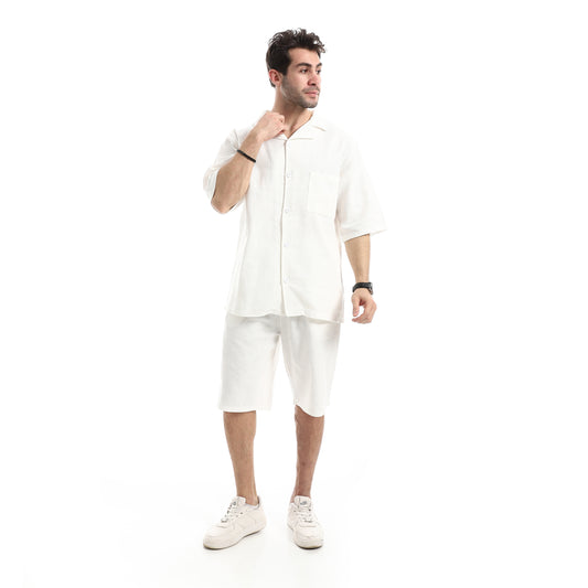 طقم شورت خفيف كاجوال بقصة مريحة