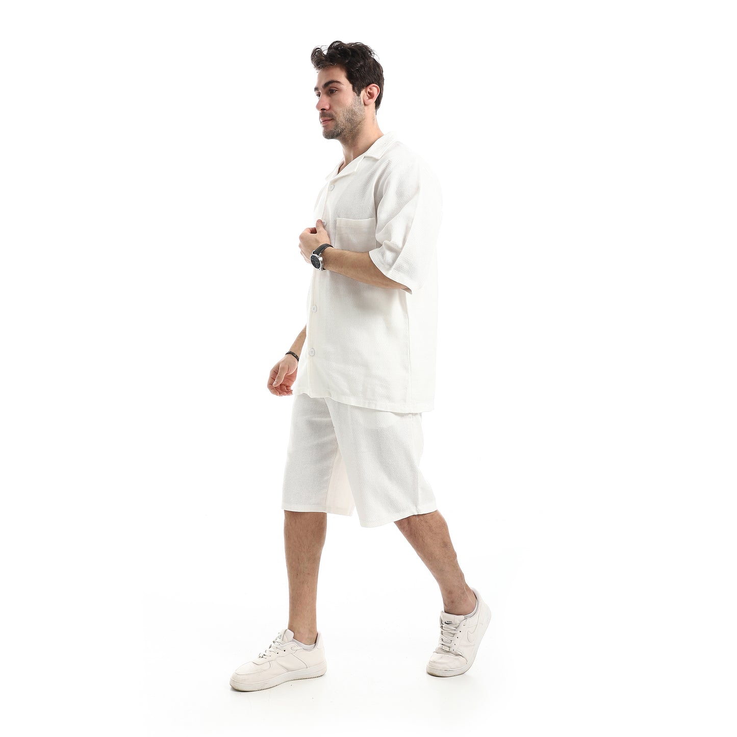 طقم شورت خفيف كاجوال بقصة مريحة