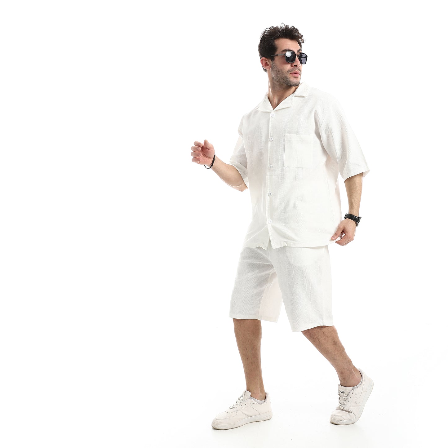 طقم شورت خفيف كاجوال بقصة مريحة