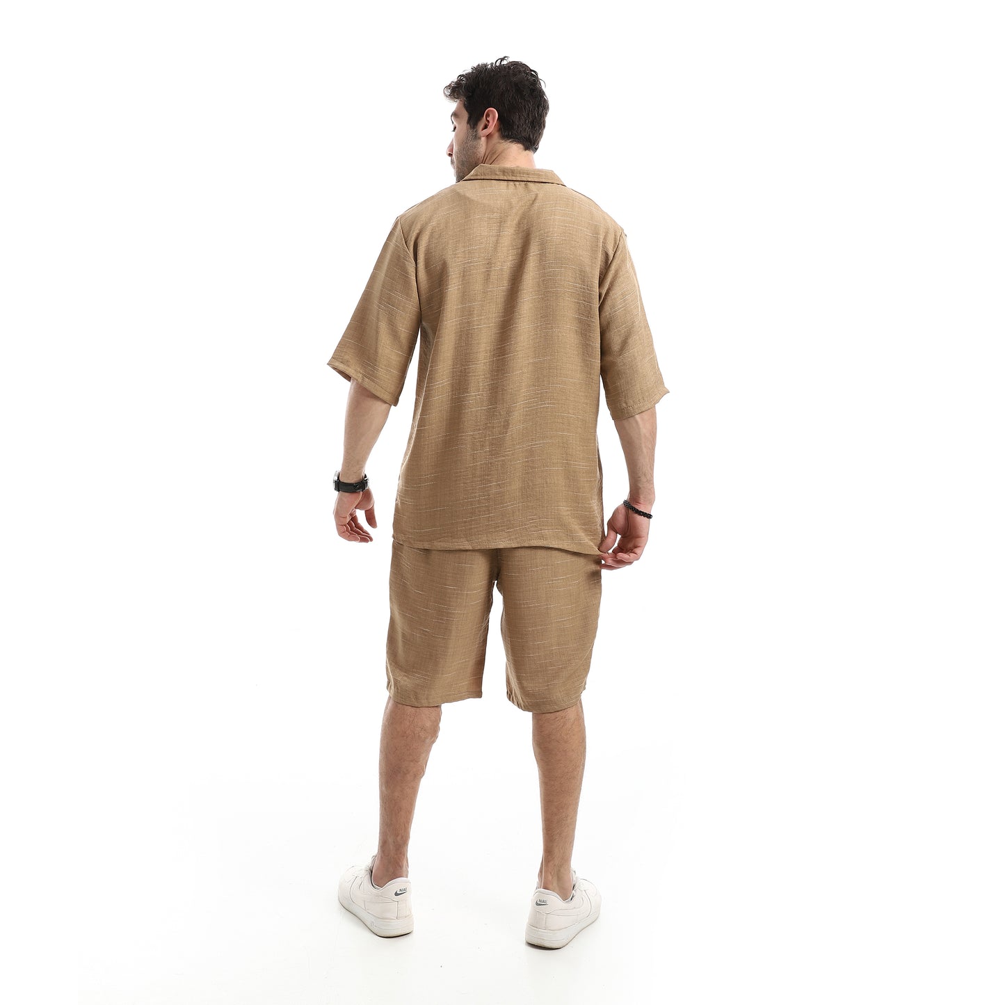 Heather Short Sleeves Linen Breezy Shorts Set