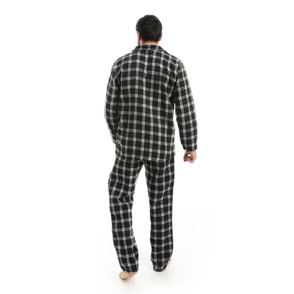 Plaid Bottons Closure Pajama Set