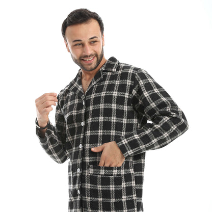 Plaid Bottons Closure Pajama Set