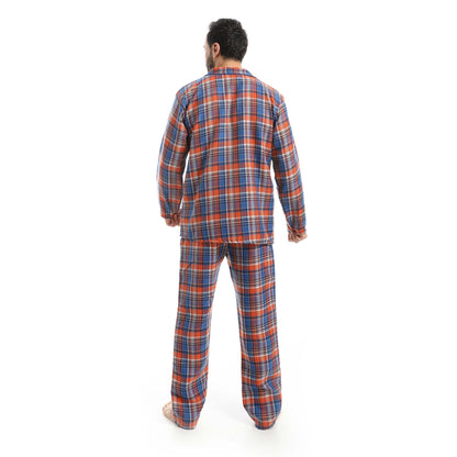 Plaid Bottons Closure Pajama Set