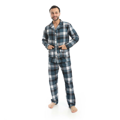 Plaid Bottons Closure Pajama Set