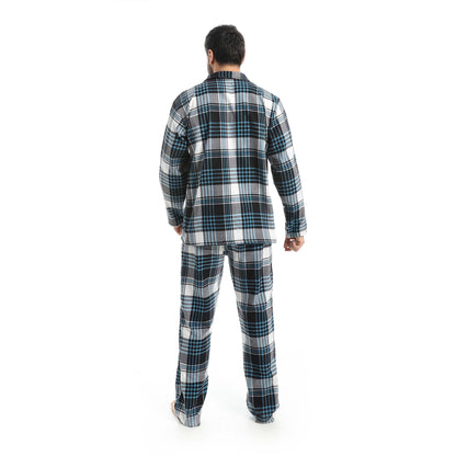 Plaid Bottons Closure Pajama Set