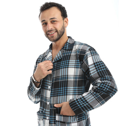 Plaid Bottons Closure Pajama Set