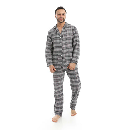 Plaid Bottons Closure Pajama Set