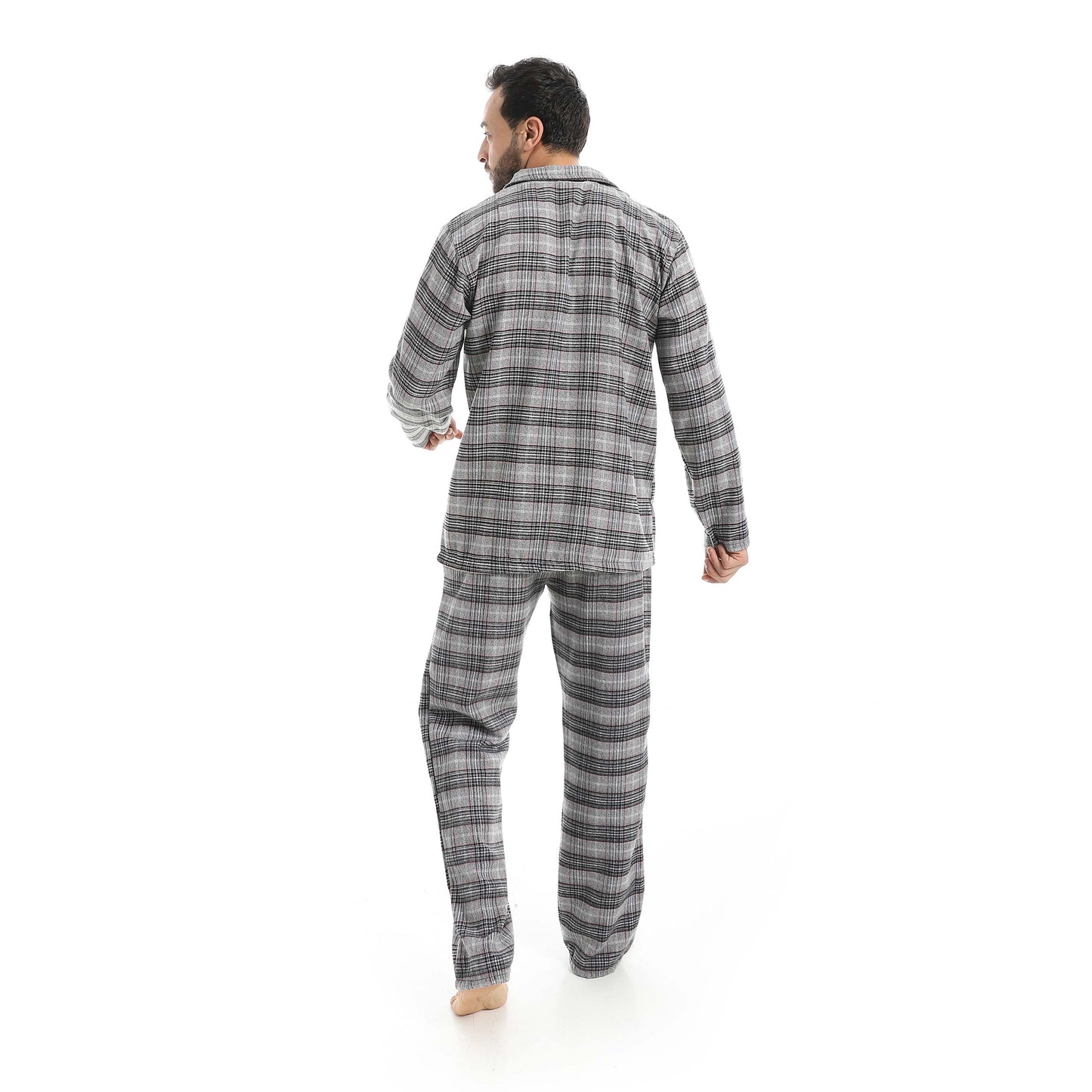 Plaid Bottons Closure Pajama Set