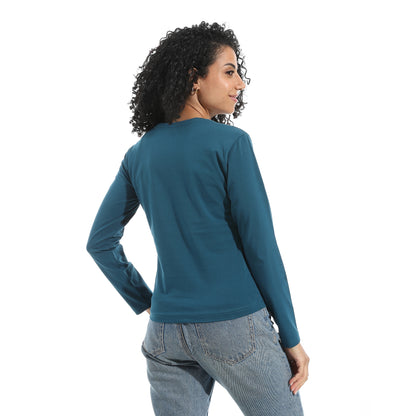 Xtcy Single Lycra Bodysuit with Wide Neck women