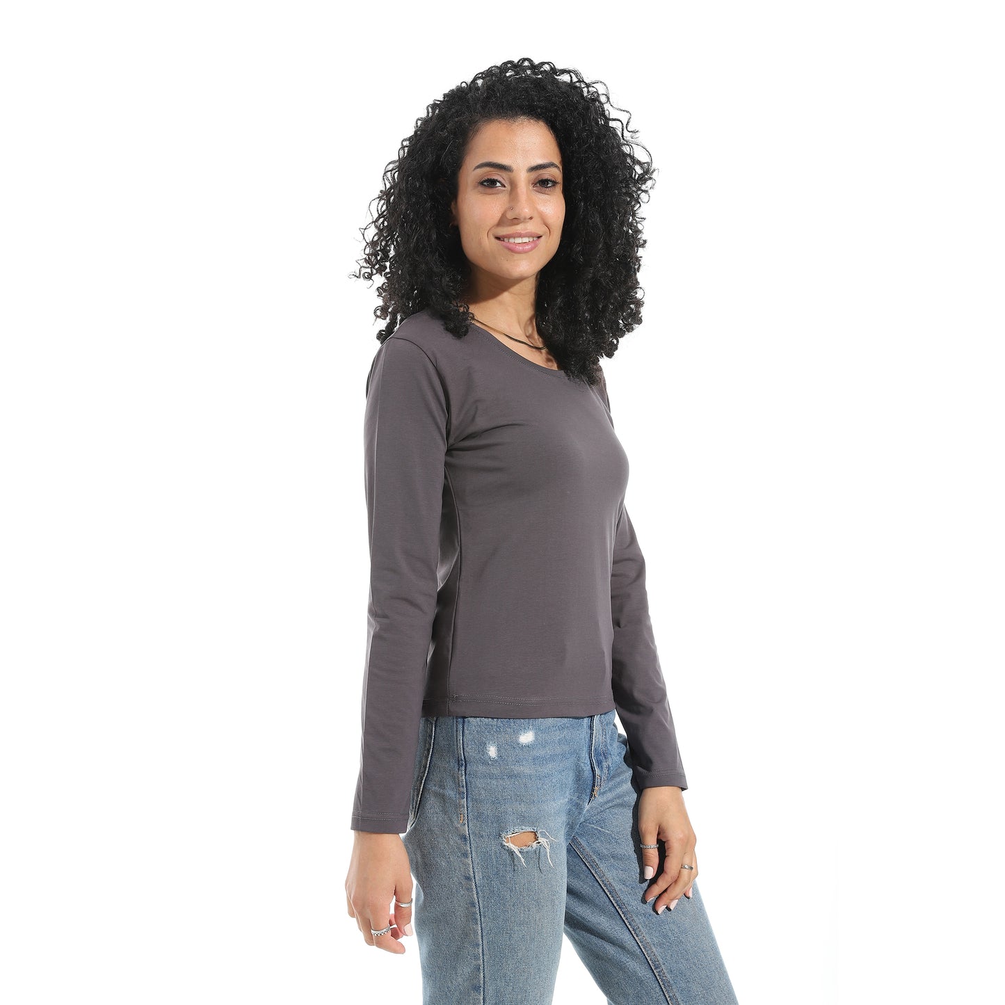 Xtcy Single Lycra Bodysuit with Wide Neck women