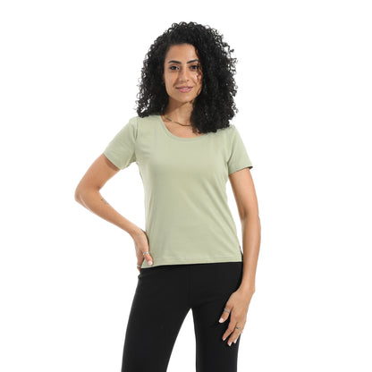 Xtcy Single Lycra Half Sleeve Wide Neck Bodysuit women