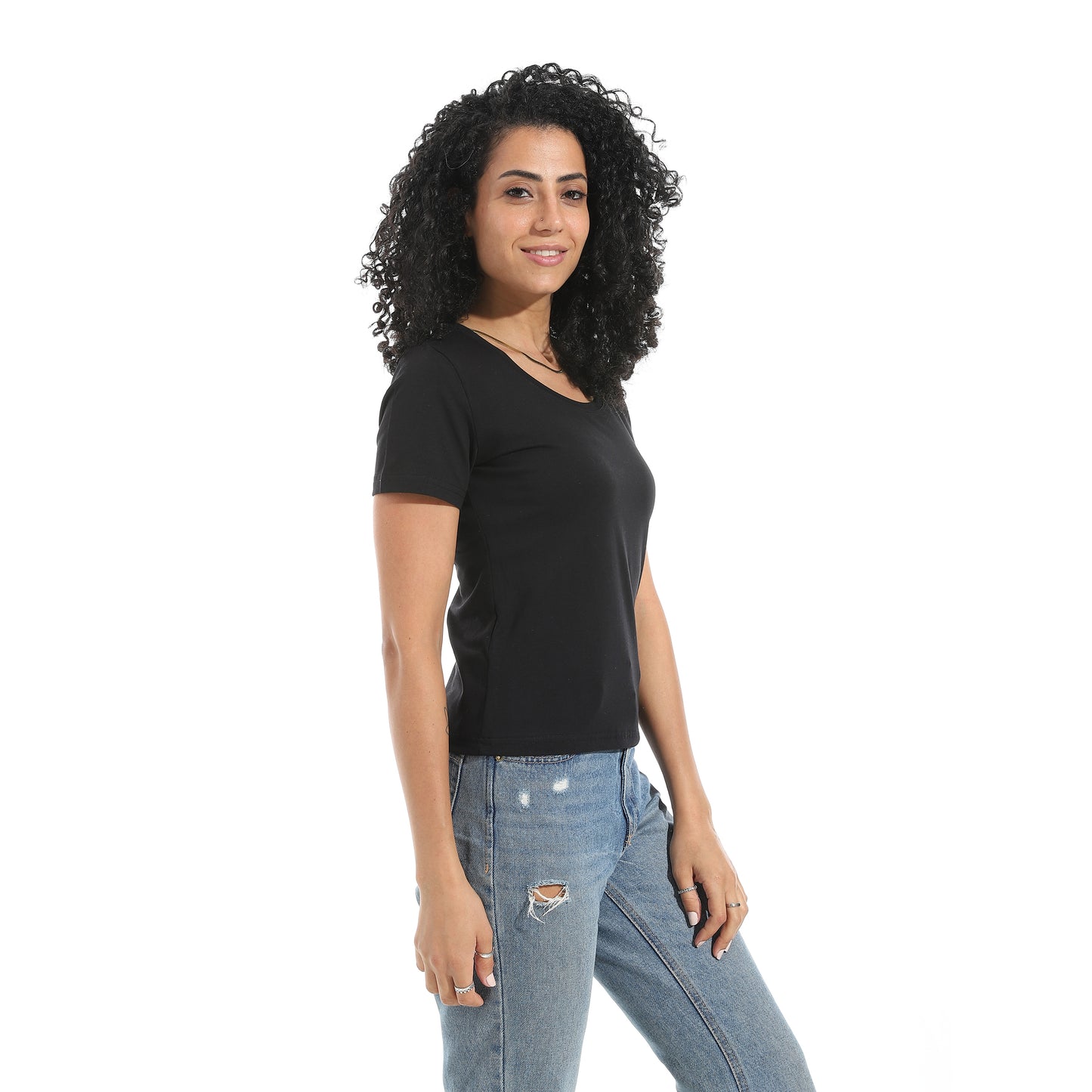 Xtcy Single Lycra Half Sleeve Wide Neck Bodysuit women