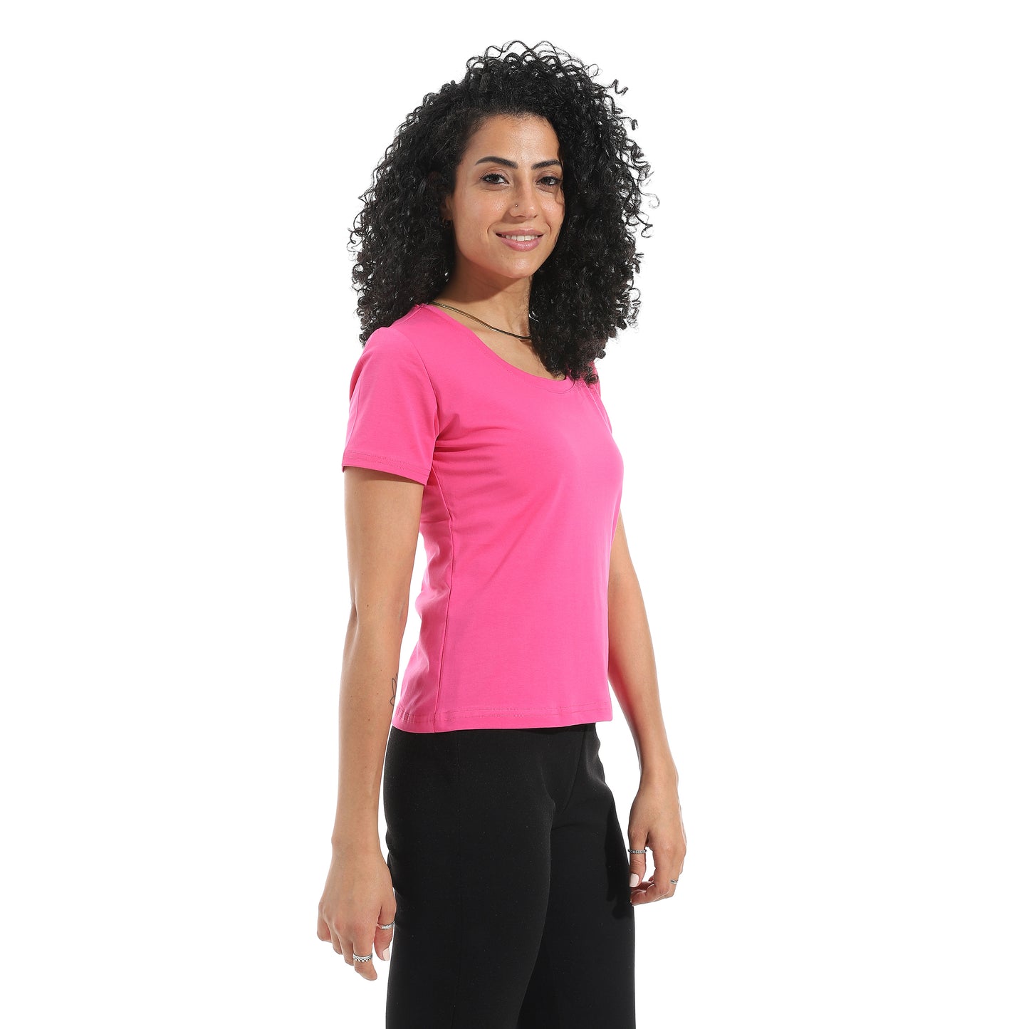 Xtcy Single Lycra Half Sleeve Wide Neck Bodysuit women