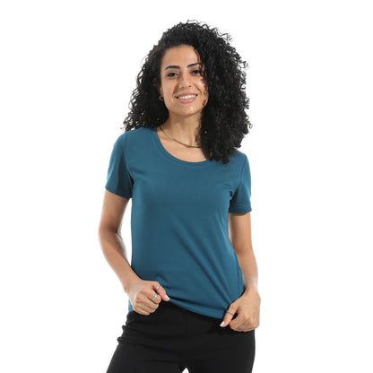 Xtcy Single Lycra Half Sleeve Wide Neck Bodysuit women