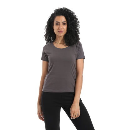 Xtcy Single Lycra Half Sleeve Wide Neck Bodysuit women