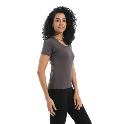 Xtcy Single Lycra Half Sleeve Wide Neck Bodysuit women