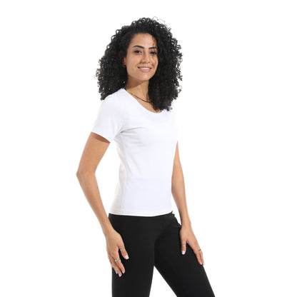 Xtcy Single Lycra Half Sleeve Wide Neck Bodysuit women