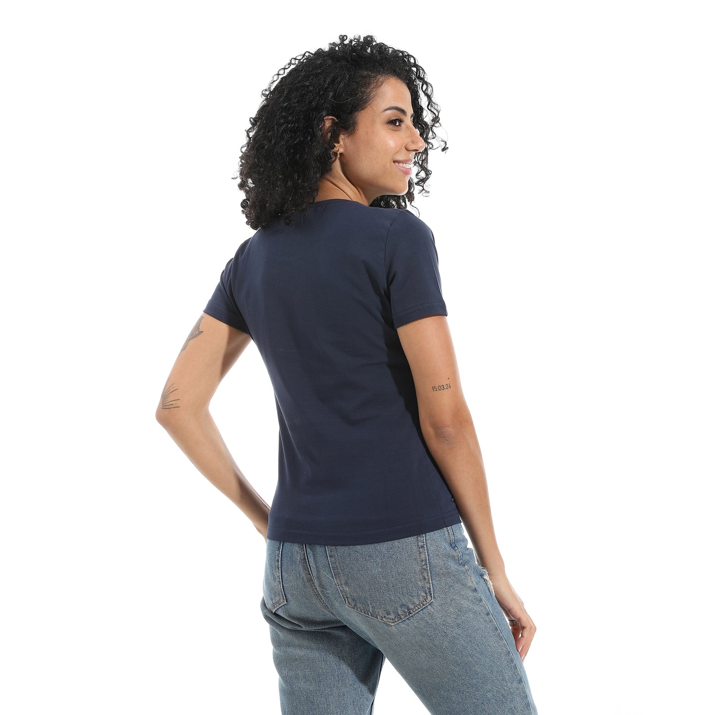 Xtcy Single Lycra Half Sleeve Crew Neck women