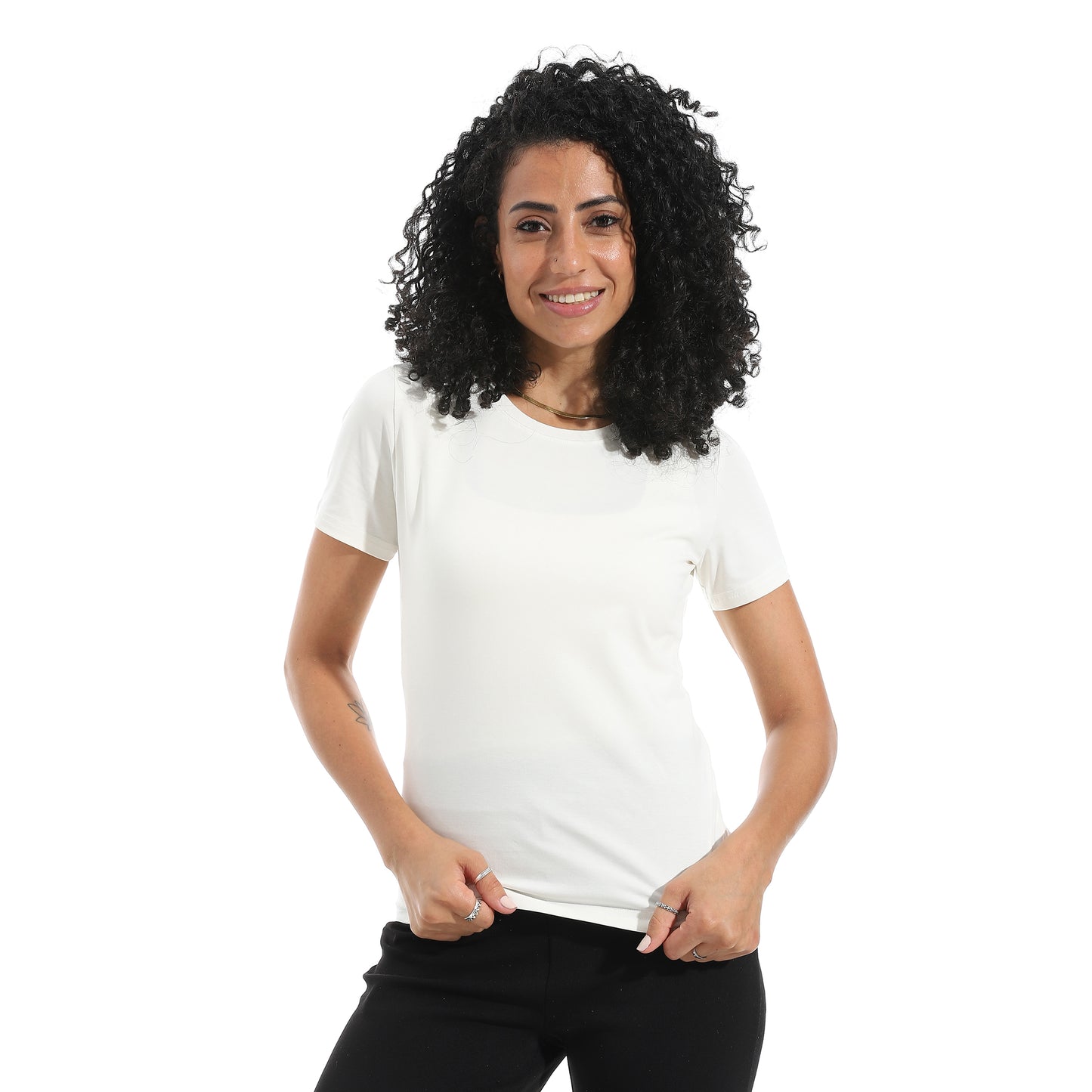 Xtcy Single Lycra Half Sleeve Crew Neck women