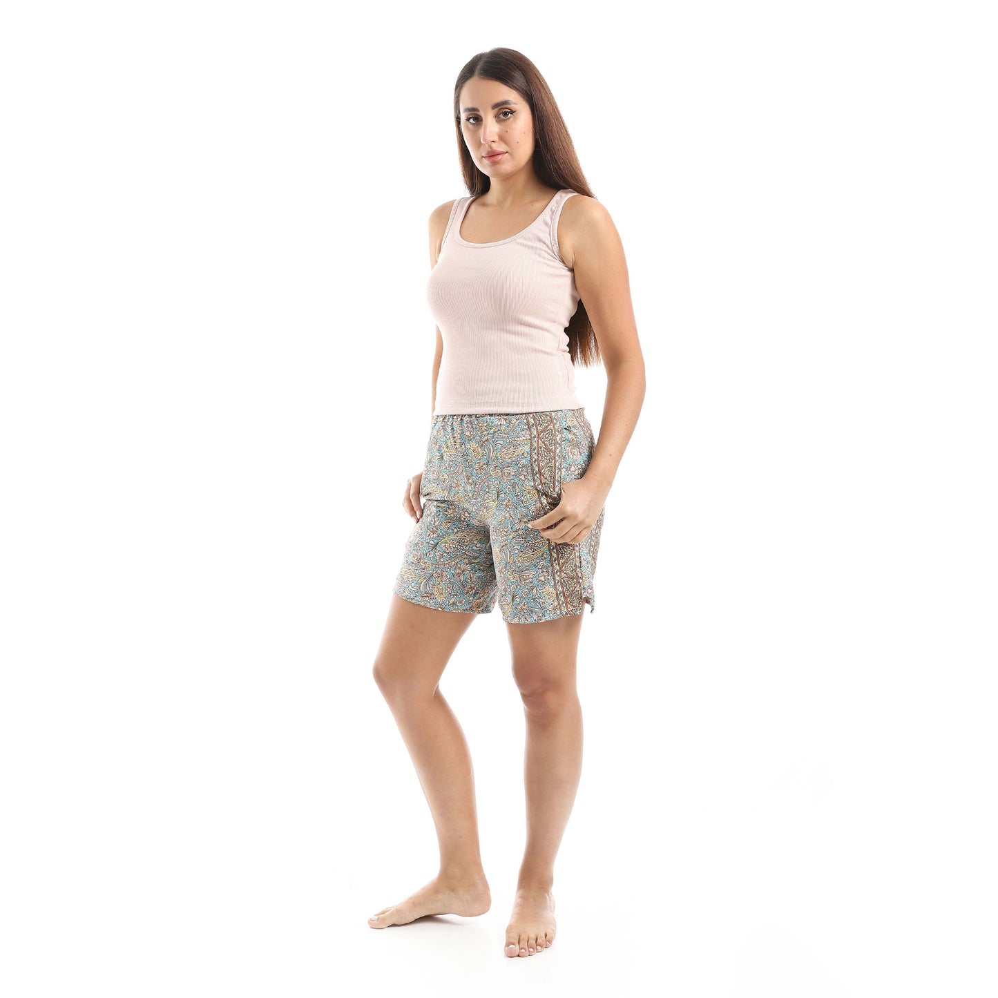 Jamila A set of Cut Derby and wooded shorts women