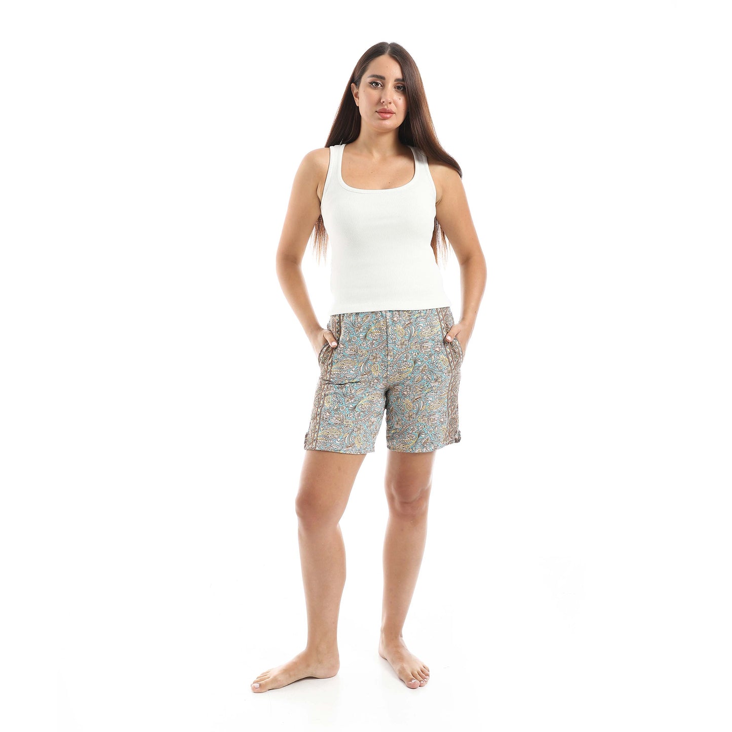 Jamila A set of Cut Derby and wooded shorts women