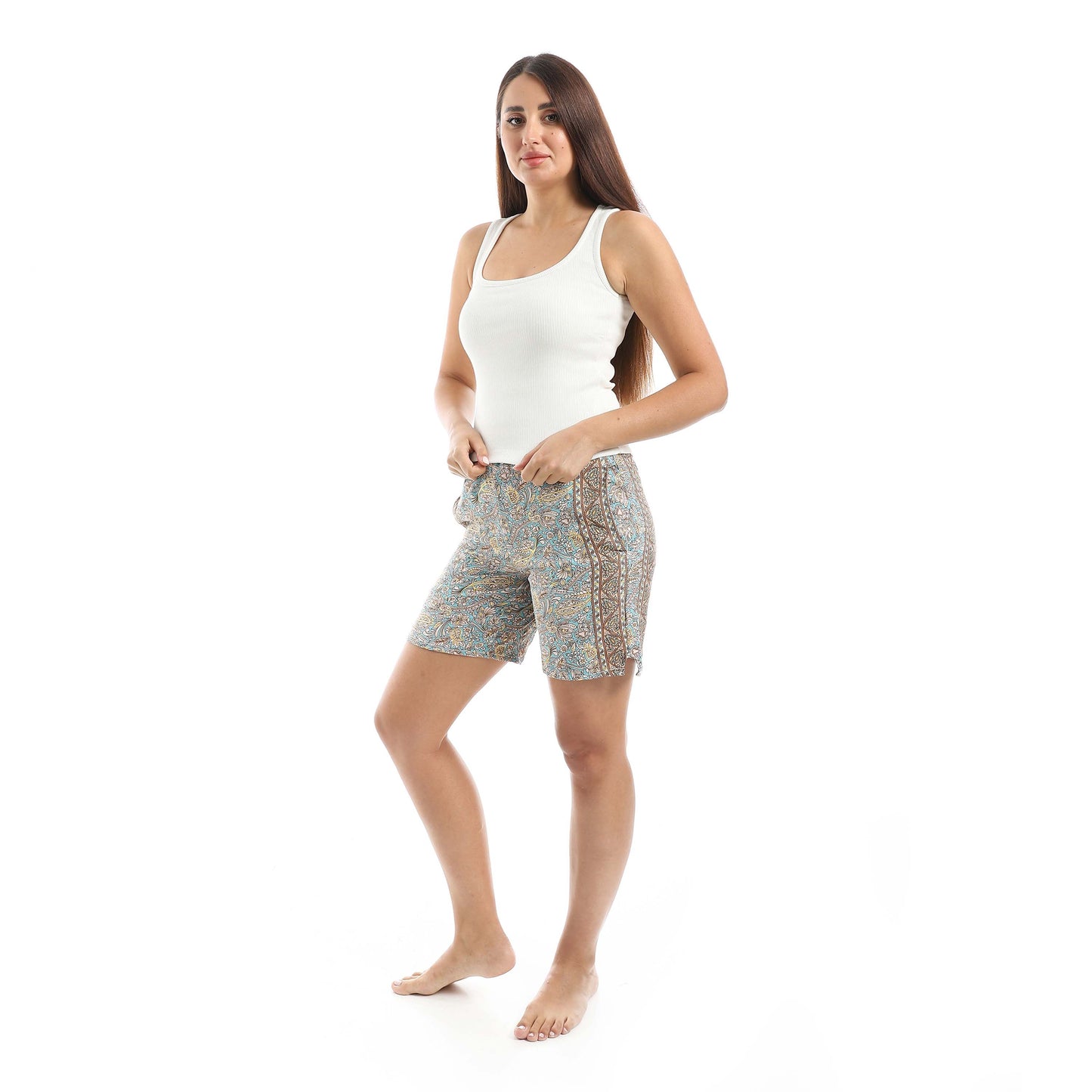 Jamila A set of Cut Derby and wooded shorts women