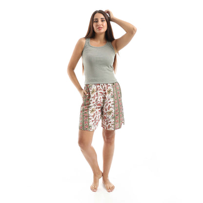 Jamila A set of Cut Derby and wooded shorts women