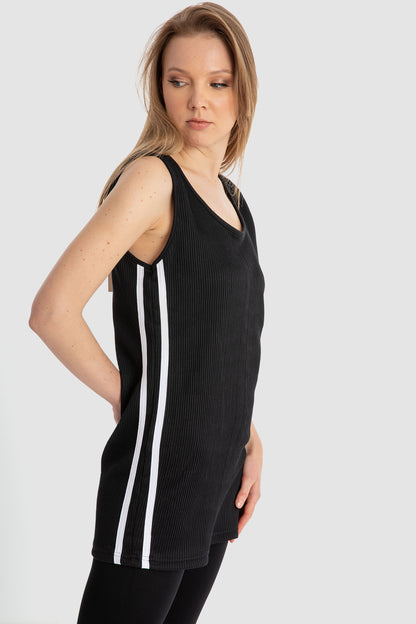 Jamila Two-Tone Scoop-Neck Sleeveless Bodycon Mini Dress for Women