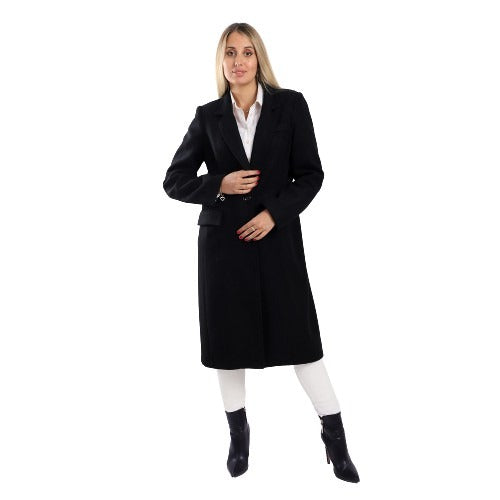 Solid Elegant Coat With Front Buttons