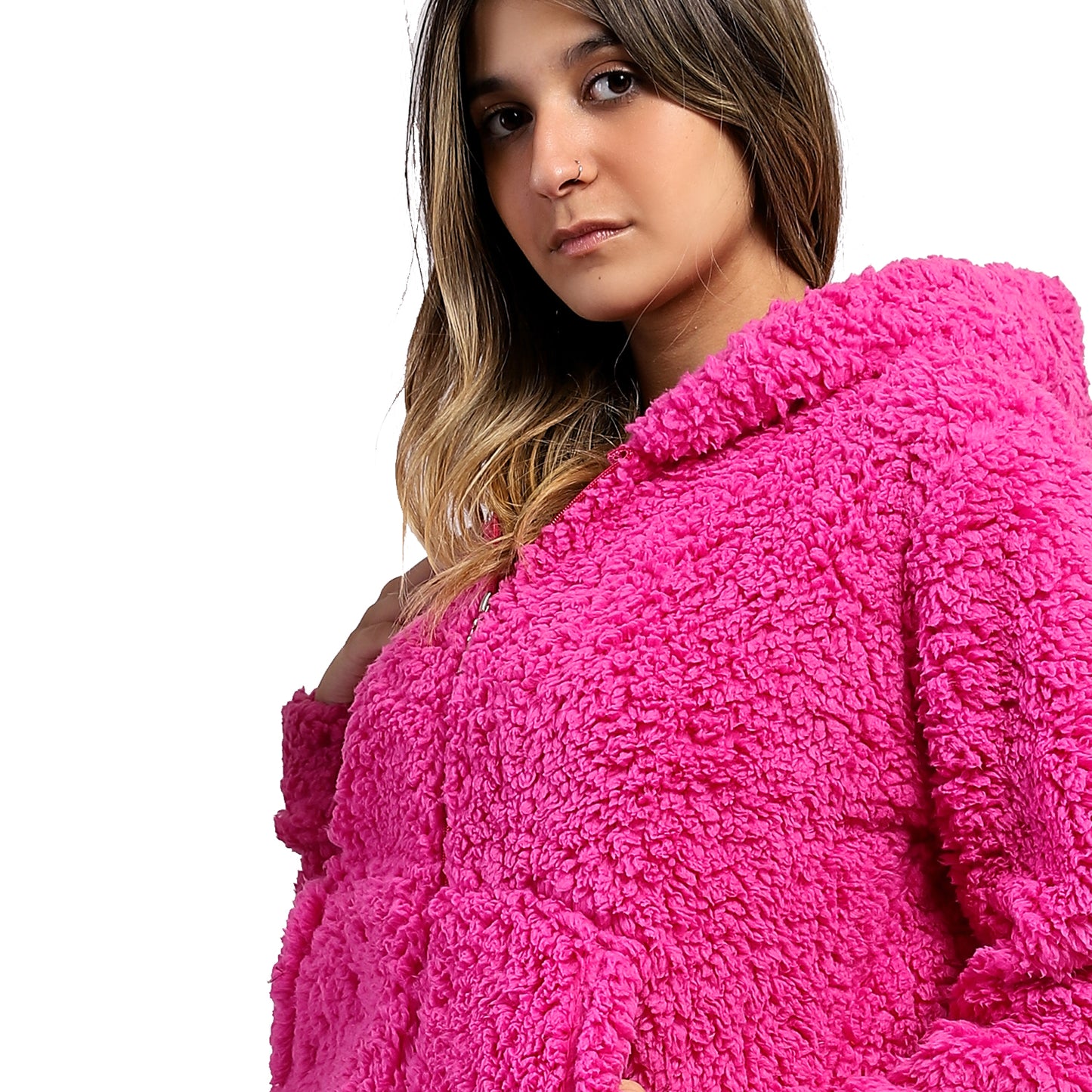 Hooded Neck Wool Kangaroo Pocket Jumpsuit