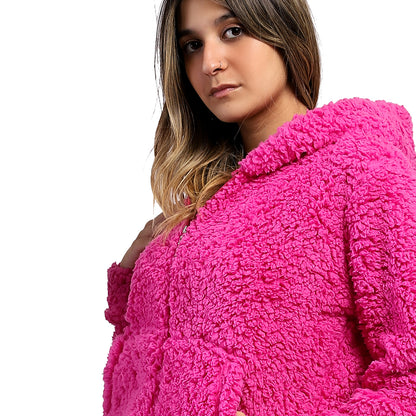 Hooded Neck Wool Kangaroo Pocket Jumpsuit