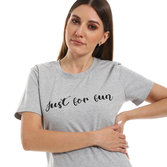 Heather & Printed "Just For You" Pajama