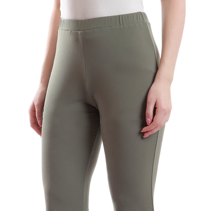 Elastic waist boot cut pants