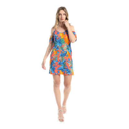 Floral Slip On Mini Dress
