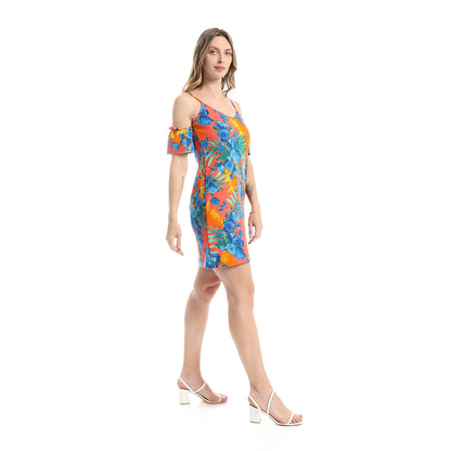 Floral Slip On Mini Dress