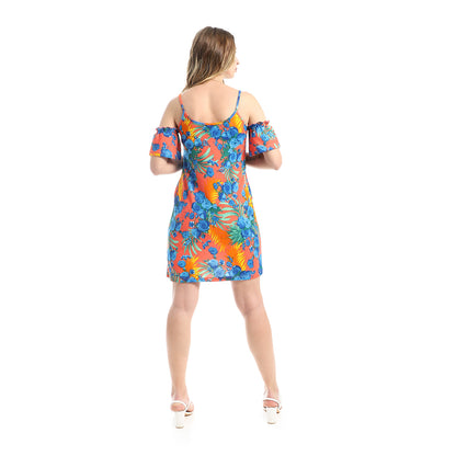 Floral Slip On Mini Dress