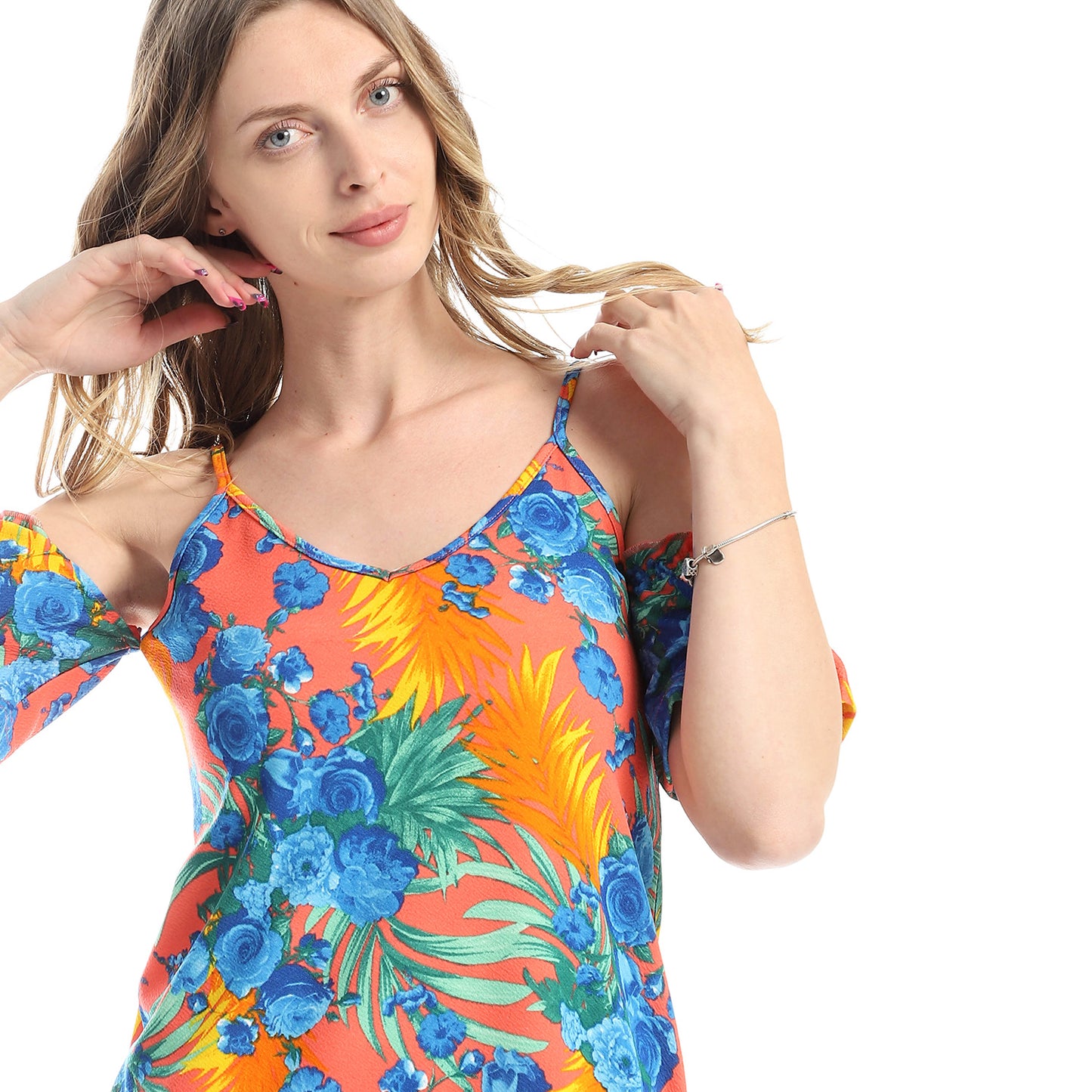 Floral Slip On Mini Dress