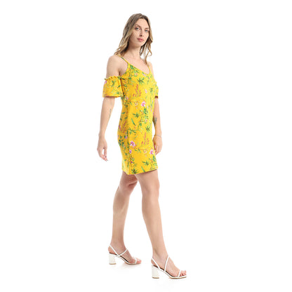 Floral Slip On Mini Dress