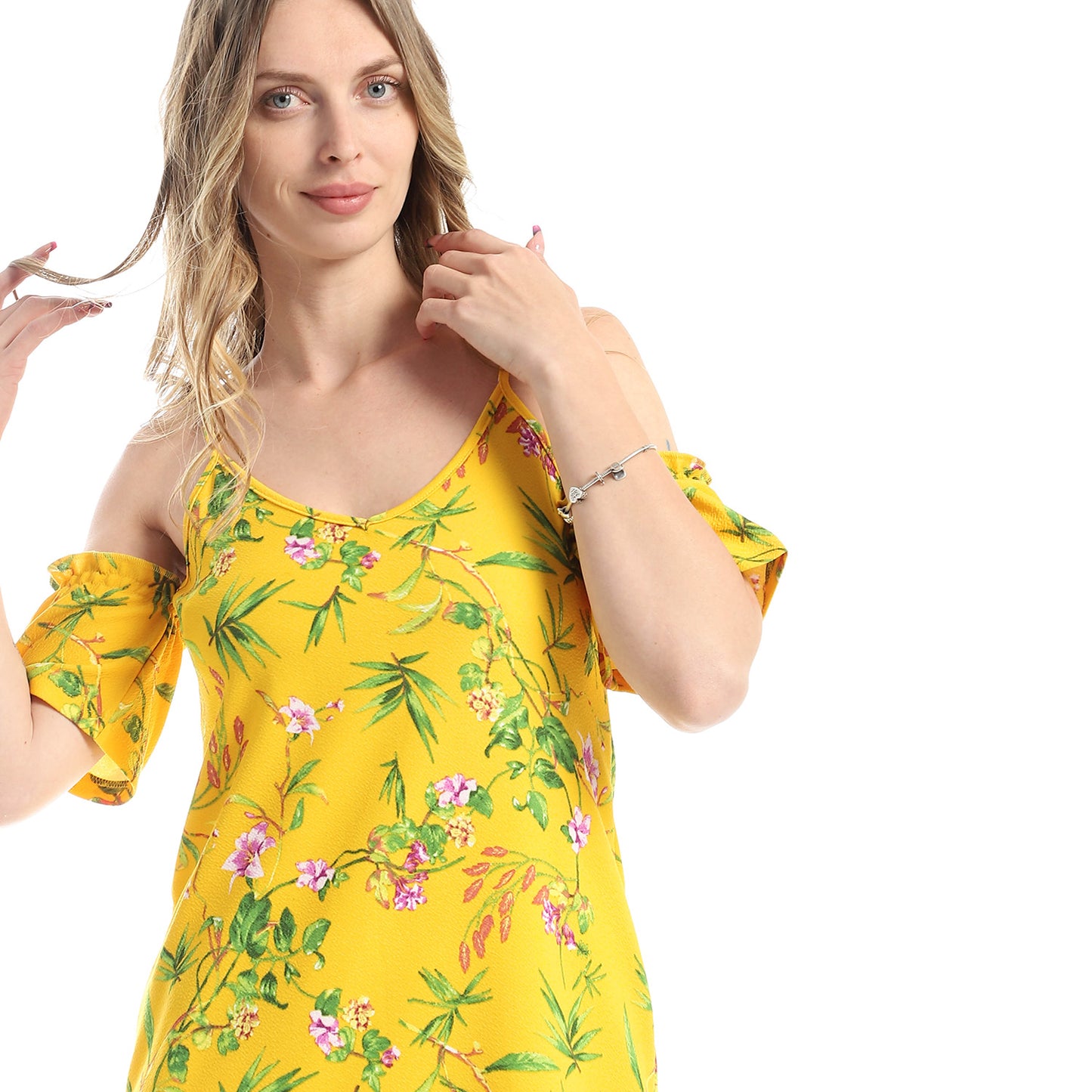 Floral Slip On Mini Dress