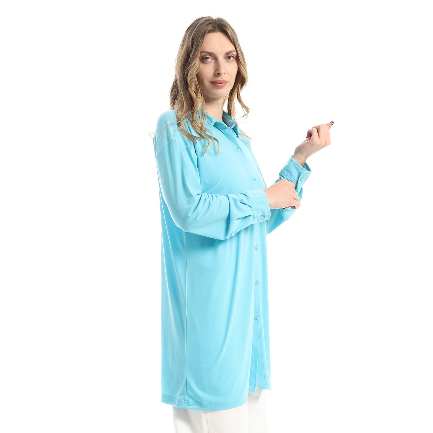 Plain Buttoned Down Long Shirt