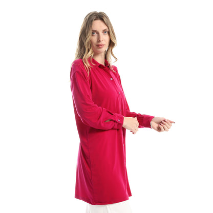 Plain Buttoned Down Long Shirt
