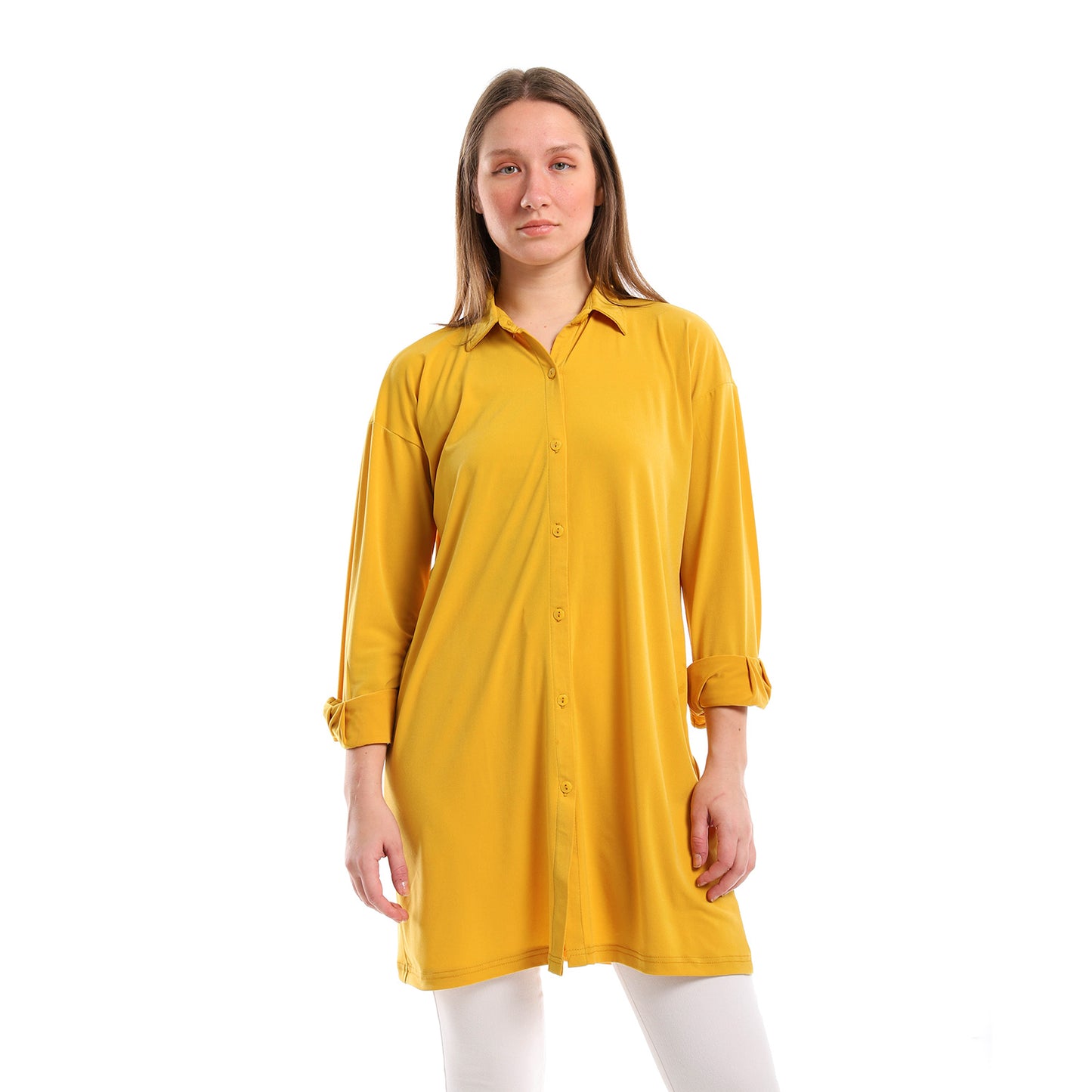 Plain Buttoned Down Long Shirt