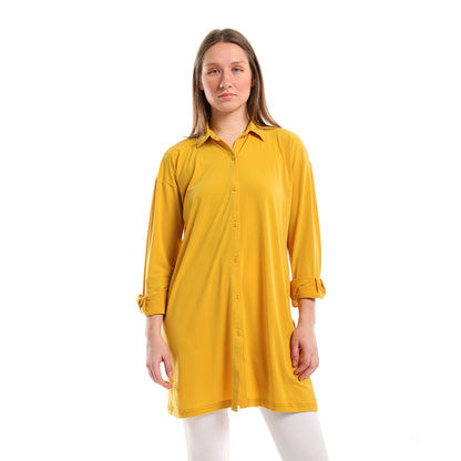 Plain Buttoned Down Long Shirt