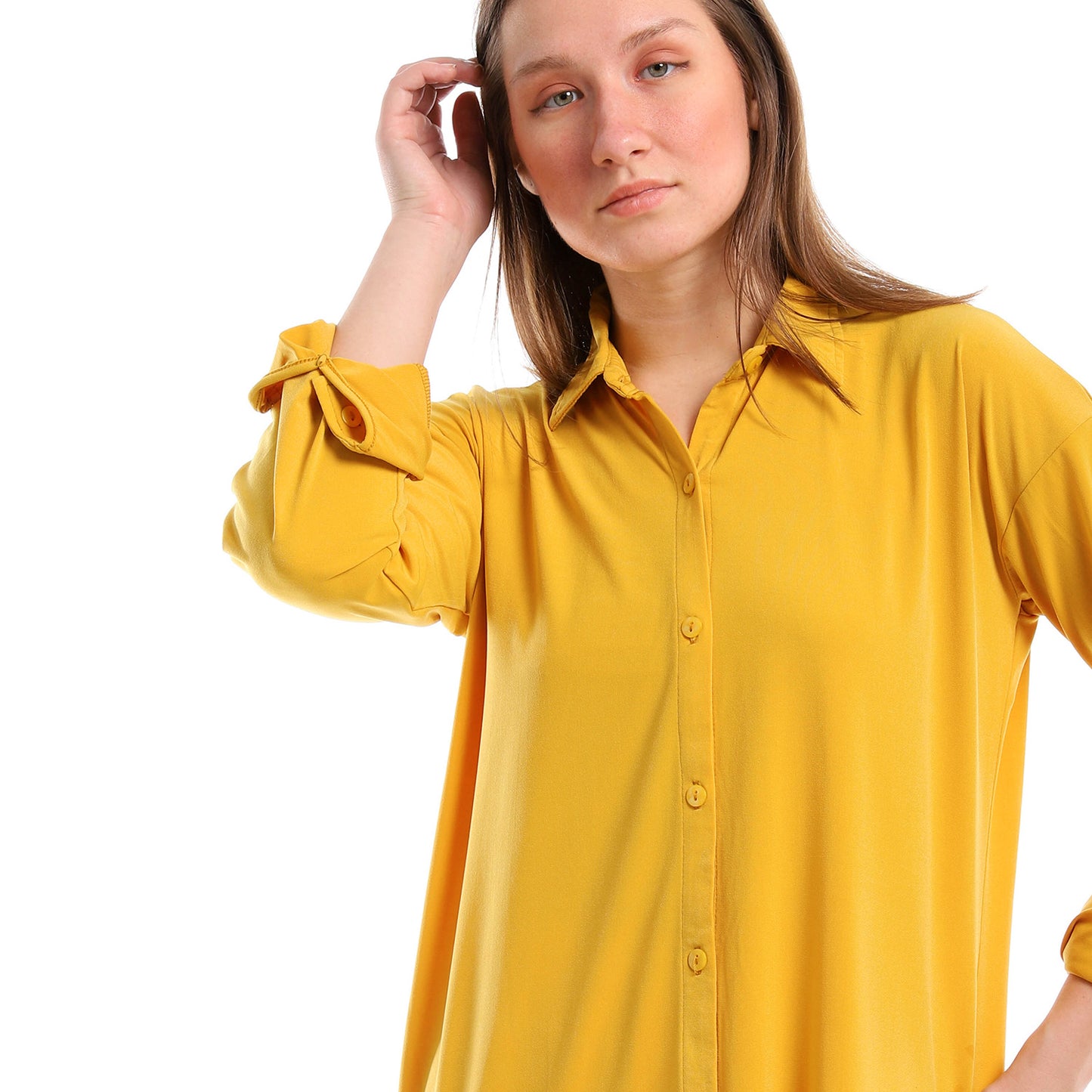 Plain Buttoned Down Long Shirt