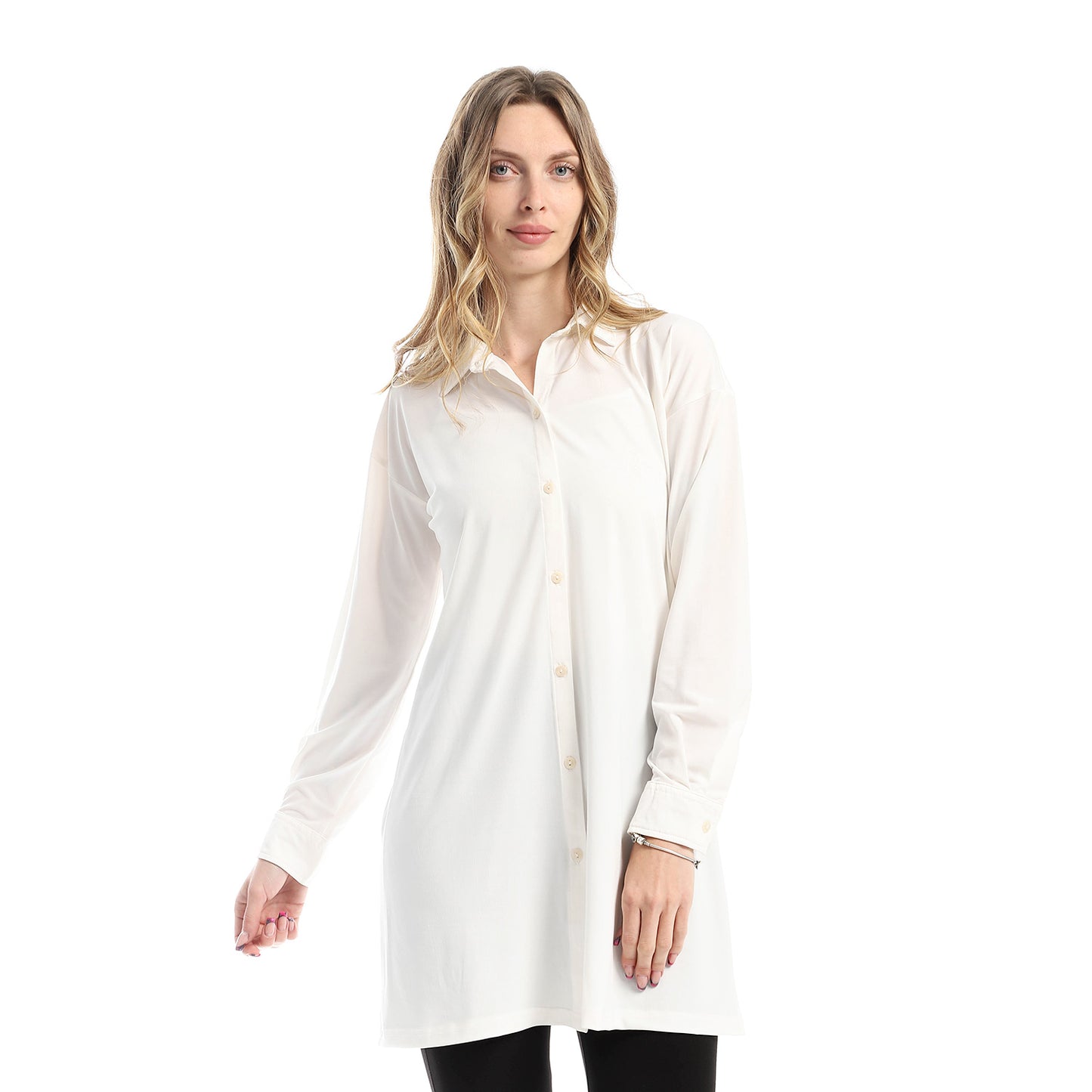 Plain Buttoned Down Long Shirt