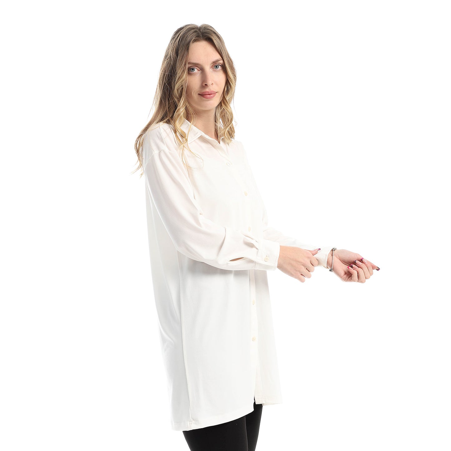 Plain Buttoned Down Long Shirt