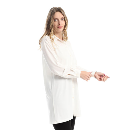 Plain Buttoned Down Long Shirt