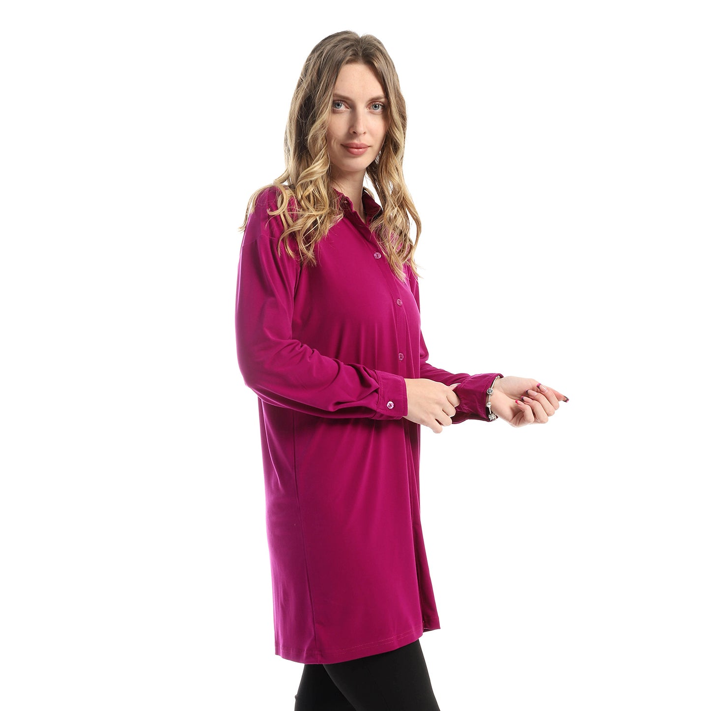 Plain Buttoned Down Long Shirt